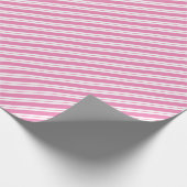 Papier Cadeau Bande diagonale rose et blanc à plusieurs longueur (Coin)