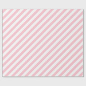 Papier Cadeau Bande diagonale rose pâle (Plat)