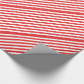 Papier Cadeau Bande diagonale rouge et blanche (Coin)