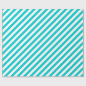 Papier Cadeau Bande diagonale Turquoise foncée (Plat)