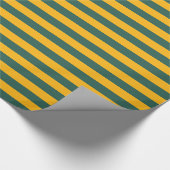 Papier Cadeau Bande horizontale verte et jaune or (Coin)