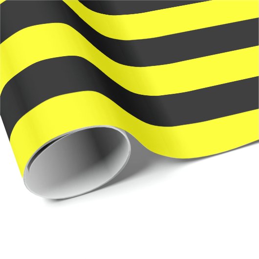 Papier Cadeau Bande jaune et noire (Coin rond)