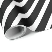 Papier Cadeau Bande noire et blanche (Coin rond)