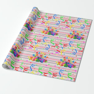 Papier Cadeau Bande papier d'emballage d'anniversaire joyeuse