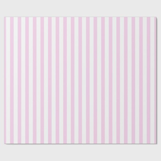 Papier Cadeau Bande rose et blanche (Plat)