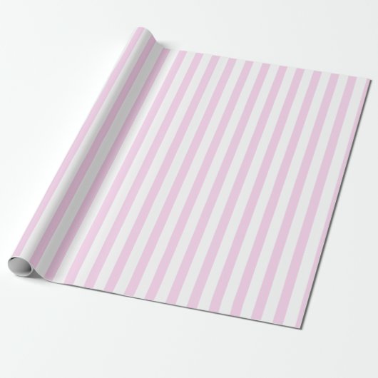 Papier Cadeau Bande rose et blanche (Déroulé)