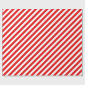 Papier Cadeau Bande rouge et blanche mignonne (Plat)