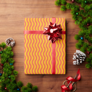 Papier Cadeau Bande Super orange jaune rétro