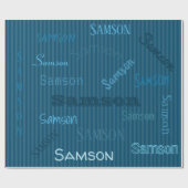 Papier Cadeau Bande Turquoise du nom HAMbWG (Plat)