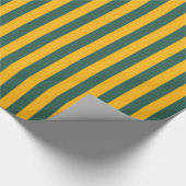 Papier Cadeau Bande verticale verte et jaune or (Coin)