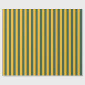 Papier Cadeau Bande verticale verte et jaune or (Plat)