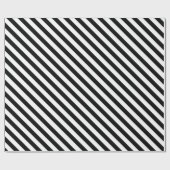 Papier Cadeau Bandes à angle noir et blanc (Plat)