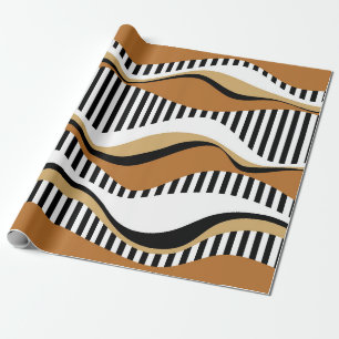 Papier Cadeau Bandes abstraites sans couture, vague avec amor co