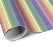 Papier Cadeau Bandes arc-en-ciel coupées (Coin rond)