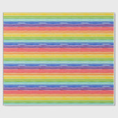 Papier Cadeau Bandes arc-en-ciel inondées (Plat)
