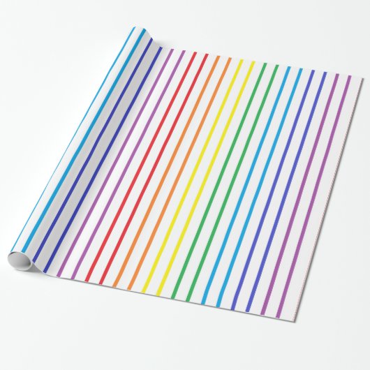 Papier Cadeau Bandes arc-en-ciel verticales (Déroulé)