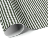 Papier Cadeau Bandes asymétriques vert foncé et gris clair (Coin rond)