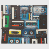 Papier Cadeau Bandes audio rétro (Plat)