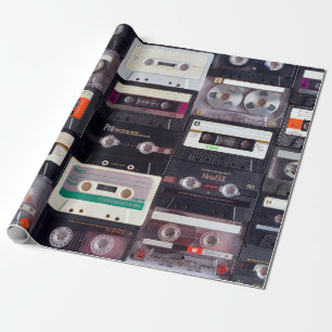 Papier Cadeau Bandes audiocassettes analogiques