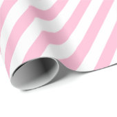 Papier Cadeau Bandes blanches roses dorure texte Noël Anniversai (Coin rond)