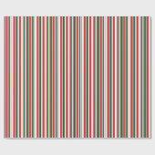 Papier Cadeau Bandes blanches rouges (Plat)