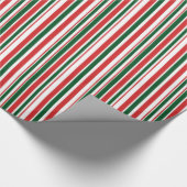 Papier Cadeau Bandes blanches rouges (Coin)