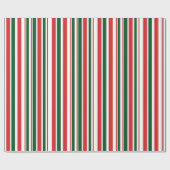 Papier Cadeau Bandes blanches rouges (Plat)