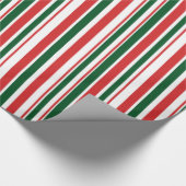 Papier Cadeau Bandes blanches rouges (Coin)