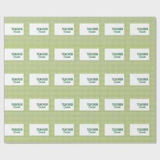 Papier Cadeau Bandes blanches vert citron professeur nom c