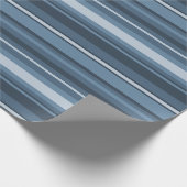 Papier Cadeau Bandes bleu gris (Coin)