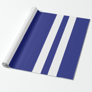 Papier Cadeau Bandes bleues et blanches de la marine