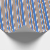 Papier Cadeau Bandes Brown et bleues (Coin)