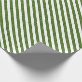 Papier Cadeau Bandes classiques de Noël vertes et blanches (Coin)