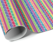 Papier Cadeau Bandes colorées (Coin rond)