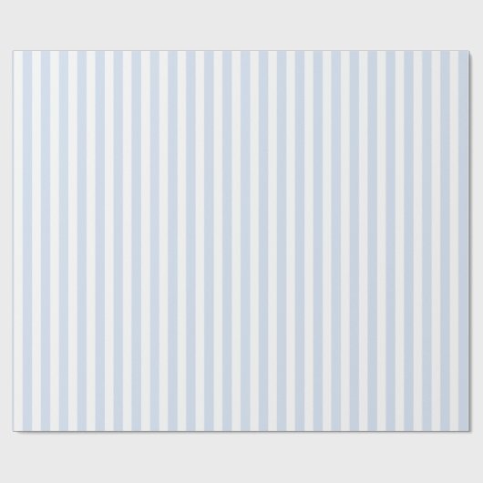 Papier Cadeau Bandes de bonbons bleu pâle et blanc (Plat)