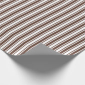 Papier Cadeau Bandes de bonbons brun et blanc chocolat (Coin)