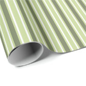 Papier Cadeau Bandes de bonbons d'olive et blanc (Coin rond)