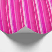 Papier Cadeau Bandes de bonbons en couches - roses et fuchsia (Coin)