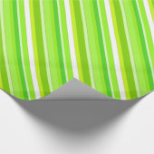 Papier Cadeau Bandes de bonbons en couches - vert citron et blan (Coin)