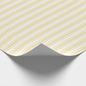 Papier Cadeau Bandes de bonbons jaune pâle et blanc (Coin)
