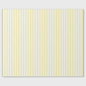 Papier Cadeau Bandes de bonbons jaunes et blancs (Plat)