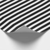 Papier Cadeau Bandes de bonbons noir et blanc (Coin)