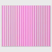 Papier Cadeau Bandes de bonbons roses et blancs chauds (Plat)