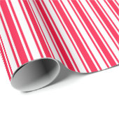 Papier Cadeau Bandes de bonbons rouges et blancs (Coin rond)