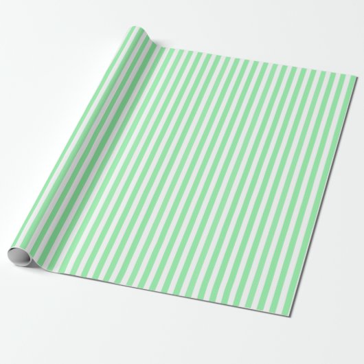 Papier Cadeau Bandes de bonbons vert clair (Déroulé)