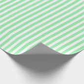 Papier Cadeau Bandes de bonbons vert clair (Coin)