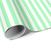 Papier Cadeau Bandes de bonbons vert clair (Coin rond)