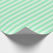 Papier Cadeau Bandes de bonbons vert et blanc pastel (Coin)
