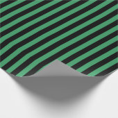 Papier Cadeau Bandes de bonbons vert et noir (Coin)