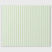 Papier Cadeau Bandes de bonbons vert pâle et blanc (Plat)